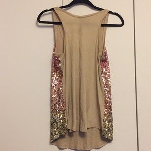Express Tops - Rose gold sequin tank top Express Tops - Rose gold sequin tank top
